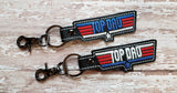 ITH Digital Embroidery Pattern for Top Dad Snap Tab / Key Chain, 4X4 Hoop