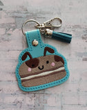 ITH Digital Embroidery Pattern for Macaroon Animal Set of 9 Snap Tabs / Key Chains, 4X4 Hoop