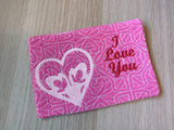 ITH Digital Embroidery Pattern for I Love You Hearts Bundle of 4 Mug Rug 4.25 X 6.25. - 5X7 Hoop