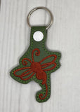 ITH Digital Embroidery Pattern for Semicolon Dragonfly Snap Tab / Key Chain, 4X4 Hoop