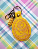 ITH Digital Embroidery Pattern for Swirl Psych Eggs Bundle of 4 Snap Tabs / Key Chains, 4X4 Hoop