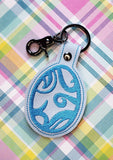 ITH Digital Embroidery Pattern for Swirl Psych Eggs Bundle of 4 Snap Tabs / Key Chains, 4X4 Hoop