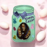 ITH Digital Embroidery Pattern for Mason Jar Happy Easter Treat Holder Med Size 5X3, 5X7 Hoop
