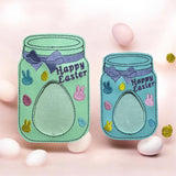 ITH Digital Embroidery Pattern for Mason Jar Happy Easter Treat Holder Med Size 5X3, 5X7 Hoop