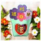 ITH Digital Embroidery Pattern for Flower Pot #1 MOM Treat Holder Med Size 5X3.8, 5X7 Hoop