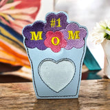 ITH Digital Embroidery Pattern for Flower Pot #1  MOM Treat Holder 4X4, 4X4 Hoop