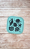 ITH Digital Embroidery Pattern for Sea Life Coaster Set of 4, 4X4 Hoop