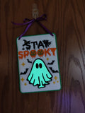 ITH Digital Embroidery Pattern for Stay Spooky Applique Ghost 5X7 Sign, 5X7 Hoop