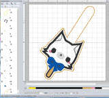 ITH Digital Embroidery Pattern for Fox Popsicle Snap Tab / Key Chain, 4X4 Hoop