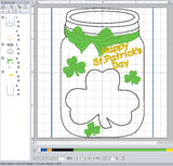 ITH Digital Embroidery Pattern for St. Patrick's Day Treat Holder, 4X4 Hoop