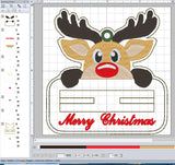 ITH Digital Embroidery Pattern for Reindeer Money Holder Ornament, 4X4 Hoop