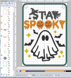 ITH Digital Embroidery Pattern for Stay Spooky Applique Ghost 5X7 Sign, 5X7 Hoop