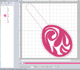 ITH Digital Embroidery Pattern for Swirl Psych Egg III Snap Tab ? Key Chain, 4X4 Hoop