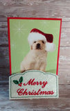 ITH Digital Embroidery Pattern for Merry Christmas Note / Photo Holder, 4X4 Hoop