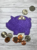 ITH Digital Embroidery Pattern for Piggy Bank, 4X4 Hoop