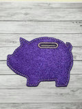 ITH Digital Embroidery Pattern for Piggy Bank, 4X4 Hoop
