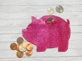 ITH Digital Embroidery Pattern for Piggy Bank, 4X4 Hoop