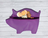 ITH Digital Embroidery Pattern for Piggy Bank Zipper Pouch Turned, 5X7 Hoop