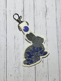 ITH Digital Embroidery Pattern for Sketch Bunny Burst Snap Tab / Keychain, 4X4 Hoop