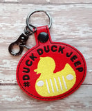ITH Digital Embroidery Pattern for #Duck Duck Jeep Snap Tab / Keychain, 4X4 Hoop