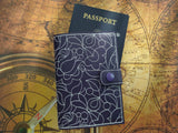ITH Digital Embroidery Pattern for Floral Motif 1 Passport Cover with Snap Tab, 6X10 Hoop