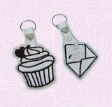 ITH Digital Embroidery Pattern for Bundle of 8 Love Designs Snap Tabs / Key Chains 4X4 Hoop