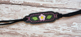 ITH Digital Embroidery Pattern for Bracelet Charm Flower Leaves, 4X4 Hoop