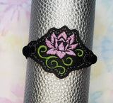 Ith Digital Embroidery Pattern for Bracelet / Shoe Charm Waterlily, 2X2 Hoop