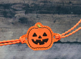 ITH Digital Embroidery Pattern for Bracelet Charm Jack O Lantern, 2X2 Hoop