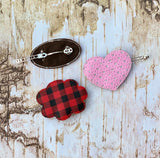 ITH Digital Embroidery Patterns For Set of 7 Hair Barrette Covers, 4X4 Hoop