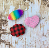 ITH Digital Embroidery Pattern For Set of 4 shapes Hair Barrette Covers, 4X4 Hoop