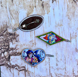 ITH Digital Embroidery Pattern For Set of 3 Applique Hair Barrette Covers, 4X4 Hoop