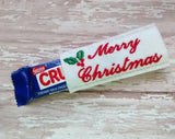 ITH Digital Embroidery Pattern For Merry Christmas Snack Size Candy Covers, 4X4 Hoop