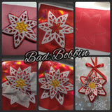 ITH Digital Embroidery Pattern For 3D Poinsettia Ornament, 4X4 Hoop