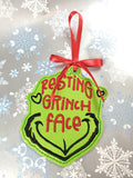 ITH Digital Embroidery Pattern for Mean One Ornament, 4X4 Hoop