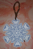 ITH Digital Embroidery Pattern For Butterfly Snowflake Ornament, 4X4 Hoop