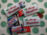 ITH Digital Embroidery Pattern For Merry Christmas Snack Size Candy Covers, 4X4 Hoop