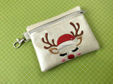 ITH Digital Embroidery PAttern For Sweetface Reindeer 4.8 X3.9 Zipper Pouch, 5X7 Hoop