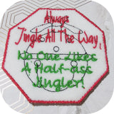 ITH Digital Embroidery Pattern For Set of 4 Snarky Christmas Coasters, 4x4 Hoop
