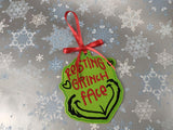ITH Digital Embroidery Pattern for Mean One Ornament, 4X4 Hoop