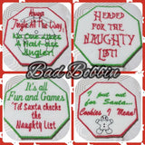 ITH Digital Embroidery Pattern For Set of 4 Snarky Christmas Coasters, 4x4 Hoop