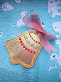 ITH Digital Embroidery Pattern For Christmas Bell Ornament, 4X4 Hoop