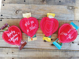 ITH Digital Embroidery Pattern For Snack Size Candy Bar Covers Valentines Set of 4 Small, 4X4 Hoop