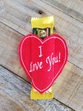 ITH Digital Embroidery Pattern For Snack Size Candy Bar Cover Set of 4 Valentines Lg Size. 4X4 Hoop