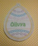 ITH Digital Embroidery Pattern for Egg Applique Center Bookmark / Ornament Set of 4, 4X4 Hoop