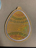 ITH Digital Embroidery Pattern for Egg Applique Center Bookmark / Ornament Set of 4, 4X4 Hoop