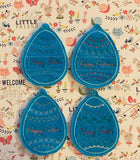 ITH Digital Embroidery Pattern for Egg Applique Center Bookmark / Ornament Set of 4, 4X4 Hoop