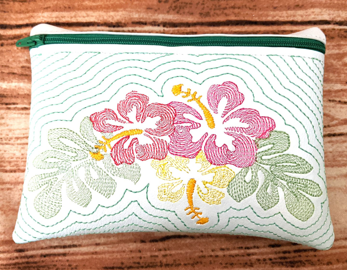 ITH Digital Embroidery Pattern for Hibiscus Echo 5X7 Zipper Pouch Unli – Bad  Bobbin