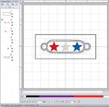 ITH Digital Embroidery Pattern for Bracelet Charm Triple Star, 4x4x Hoop