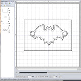 ITH Digital Embroidery Pattern for Bracelet Charm Bat, 2X2 Hoop